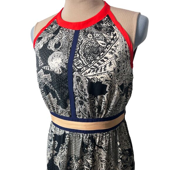 Etiquette Boutique Red and Black Maxi Halter Dress Size Medium NWT - Picture 3 of 11